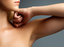 Underarm area used to illustrate education about treatment options for excessive sweating at Rainforest Medical Aesthetics.